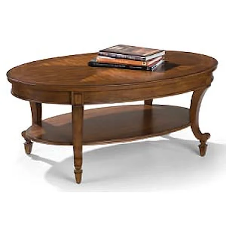 Oval Cocktail Table with Shelf